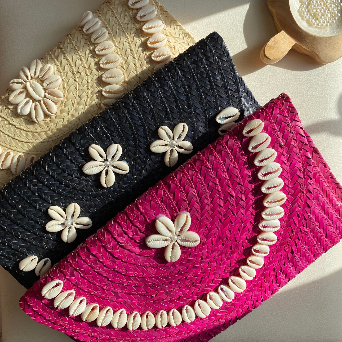 Sea Shell Rattan Bag | Natural