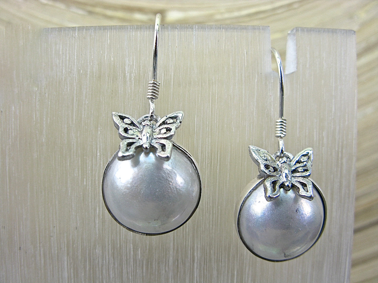 Butterfly Mother of Pearl 925 Sterling Silver Earrings Earrings - Faith Owl