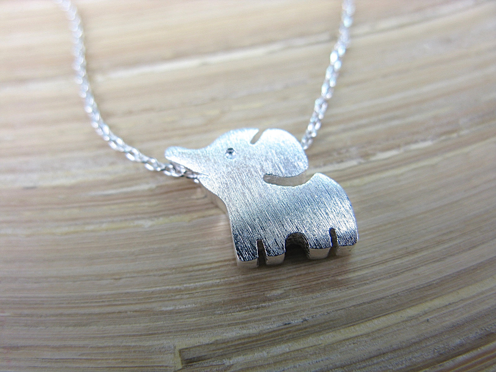 Elephant Matt Look 925 Sterling Silver Chain Necklace Necklace - Faith Owl