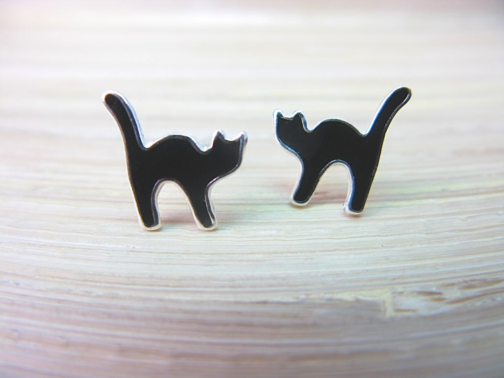 Cat 925 Sterling Silver Stud Earrings