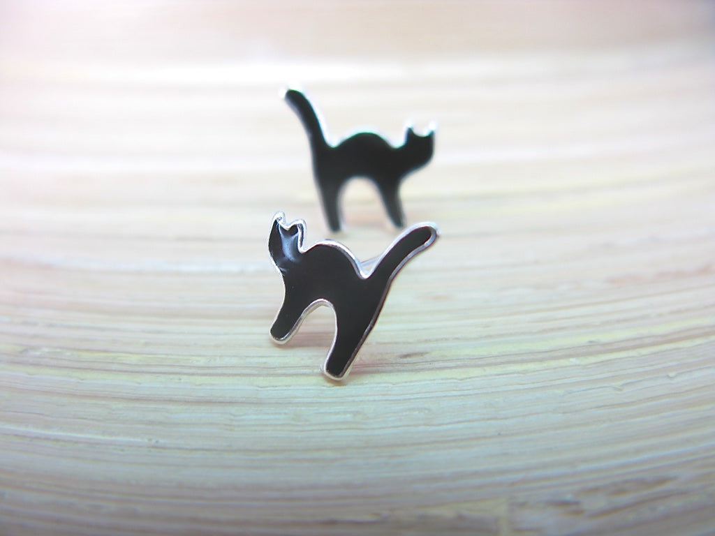 Cat 925 Sterling Silver Stud Earrings