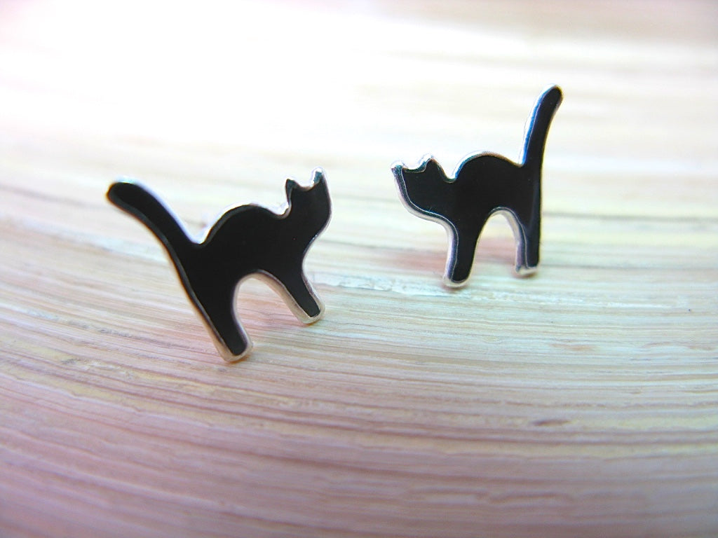 Cat 925 Sterling Silver Stud Earrings