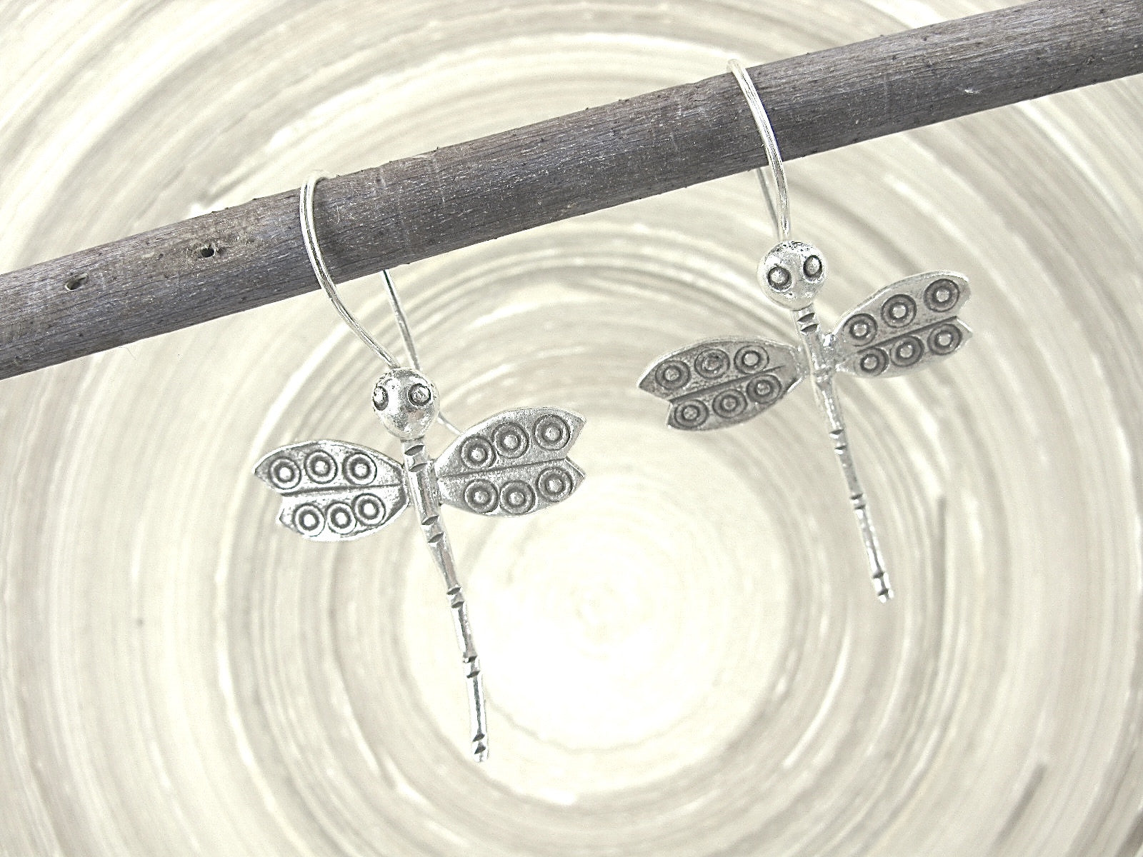 Dragonfly Tribal 925 Sterling Silver Ear Wire Earrings Earrings Faith Owl - Faith Owl