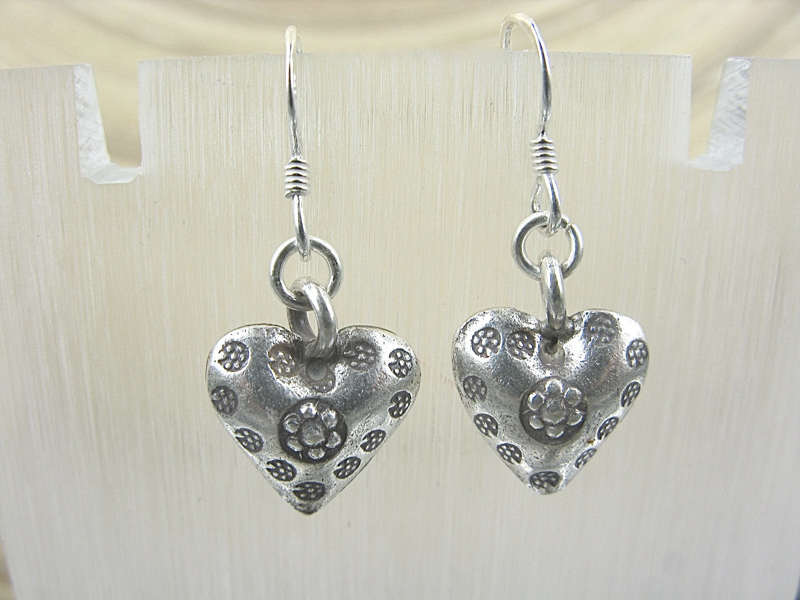 3D Heart Tribal Engrave Oxidized 925 Sterling Silver Earrings Earrings - Faith Owl
