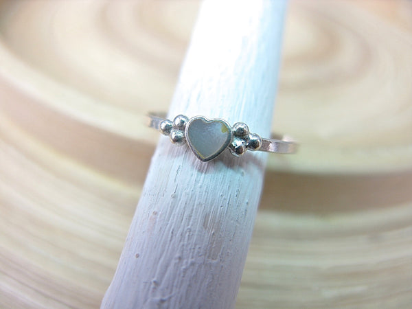 Mother of Pearl Heart Ring Minimalist Jewlery in 925 Sterling Silver Ring Faith Owl - Faith Owl