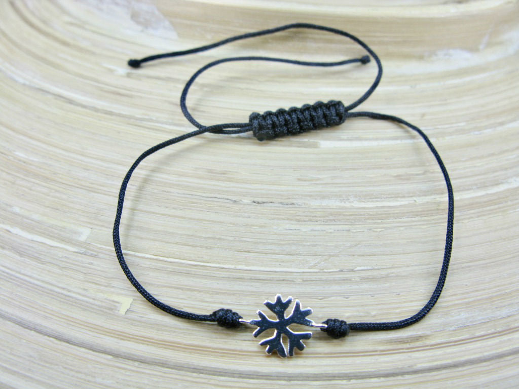 Snowflake 925 Sterling Silver Adjustable String Bracelet