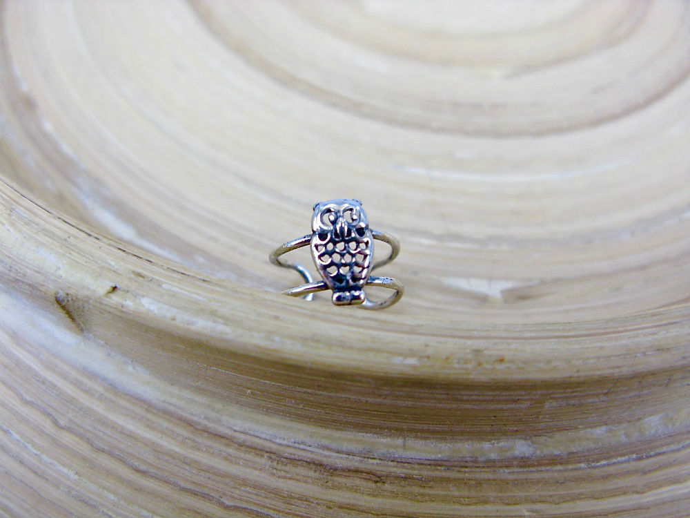 Owl Oxidized 925 Sterling Silver Ear Cuff