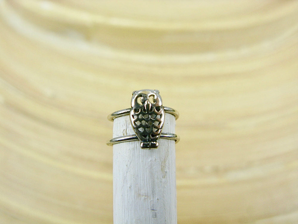Owl Oxidized 925 Sterling Silver Ear Cuff