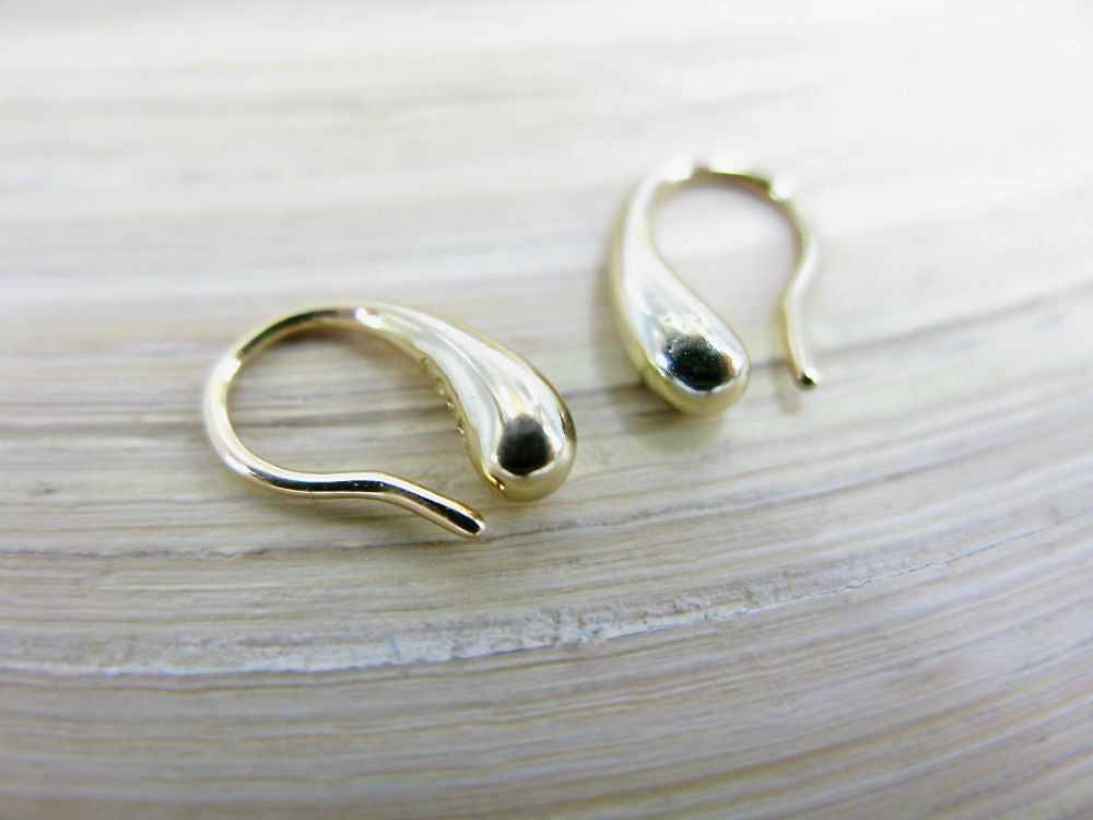Bean Gold Plated 925 Sterling Silver Earrings