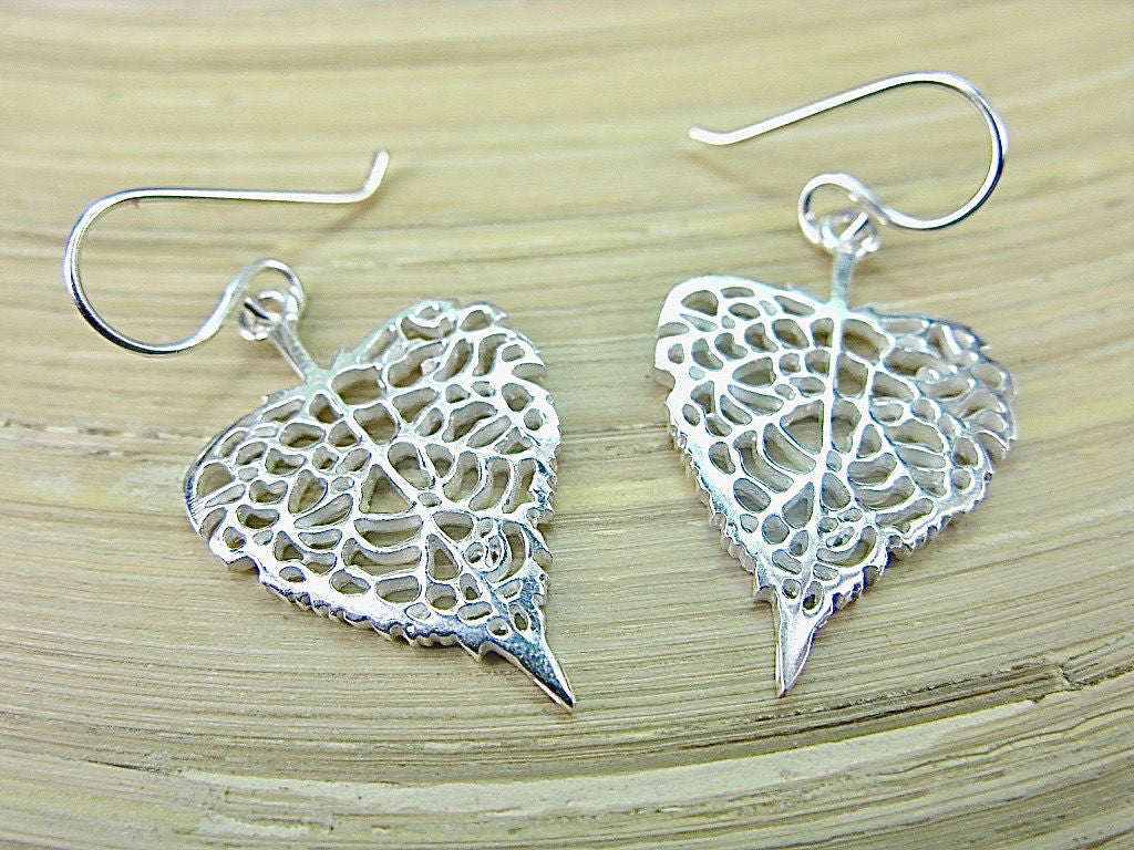 Leaf Filigree Lace 925 Sterling Silver Earrings