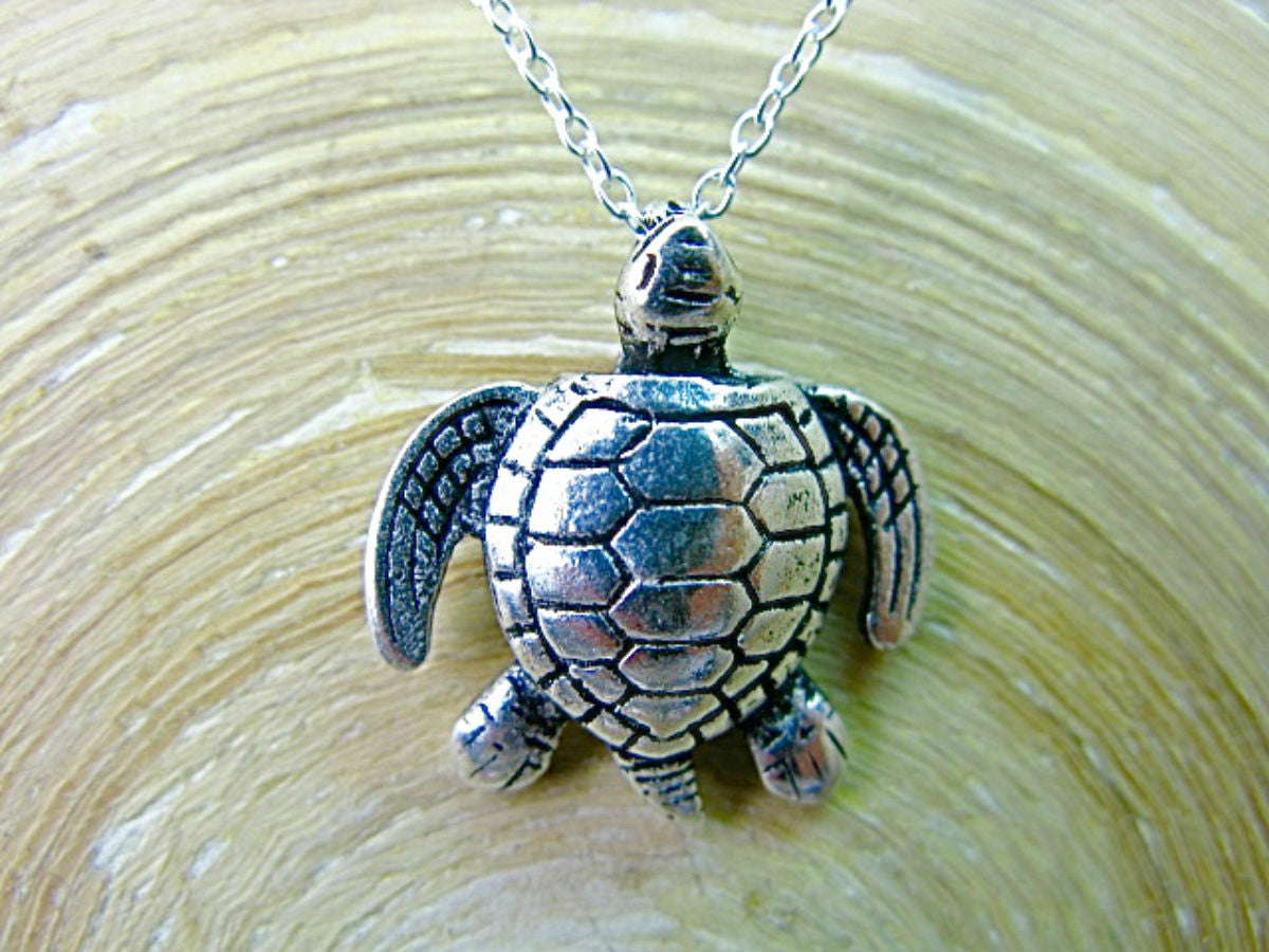Turtle 925 Serling Silver Pendant Chain Necklace