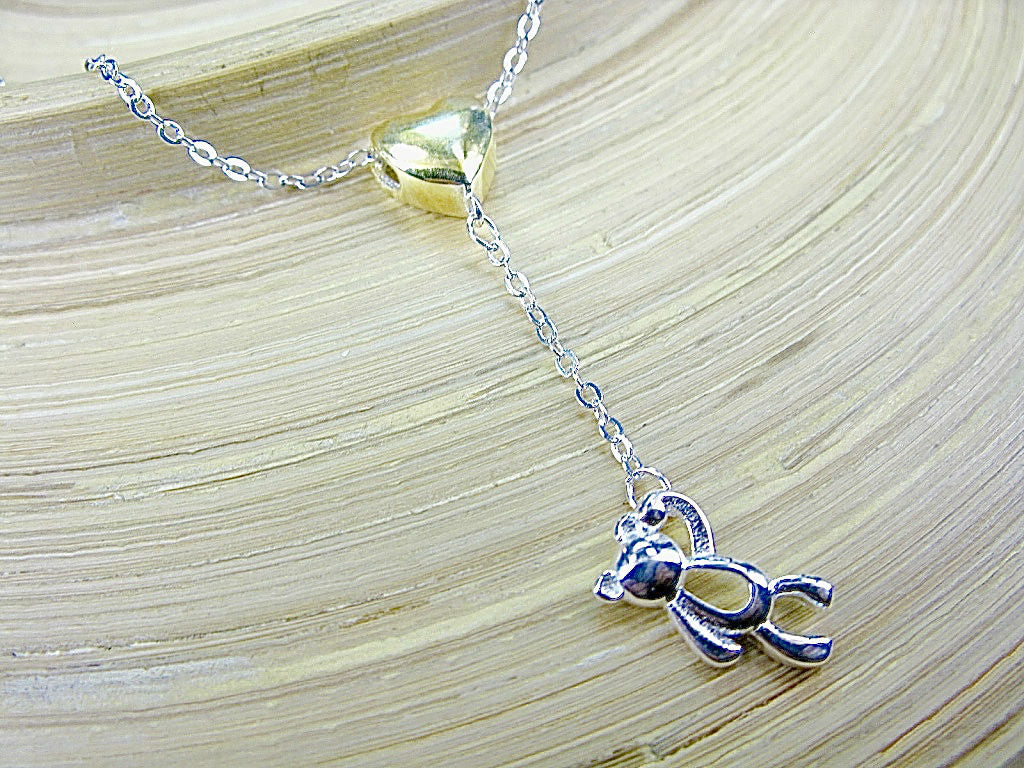 Bear Heart Balloon Sterling Silver Pendant Necklace