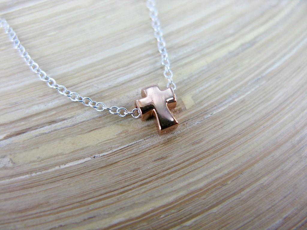 Cross Gold Plated 925 Sterling Silver Pendant Chain Necklace