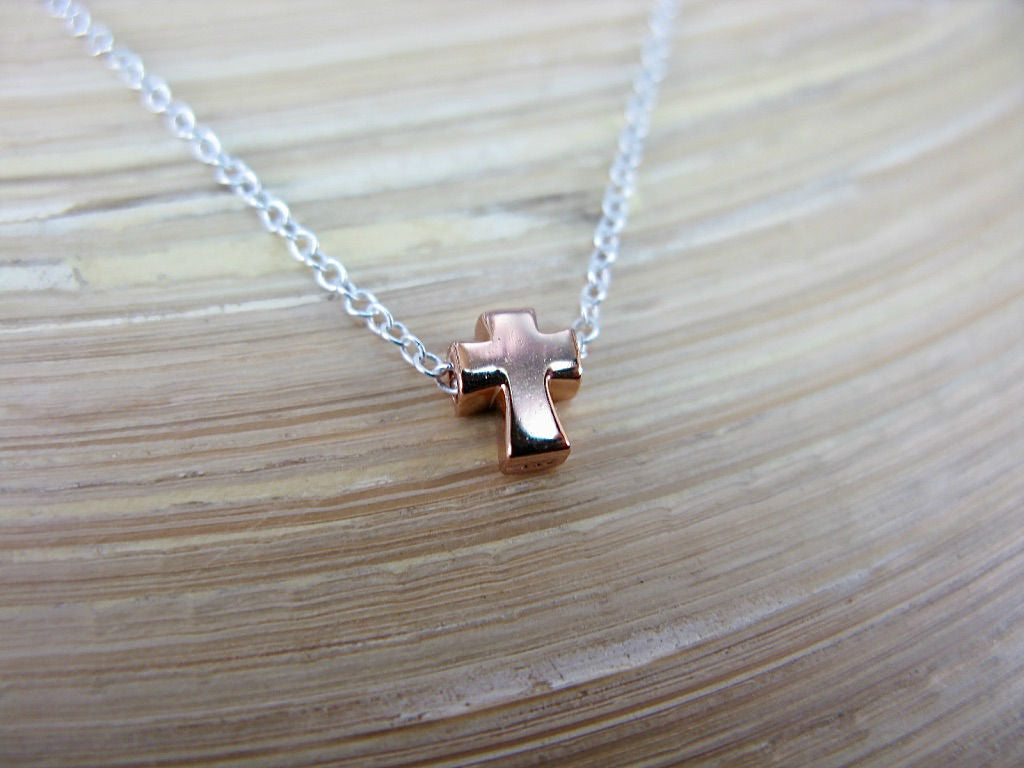 Cross Gold Plated 925 Sterling Silver Pendant Chain Necklace