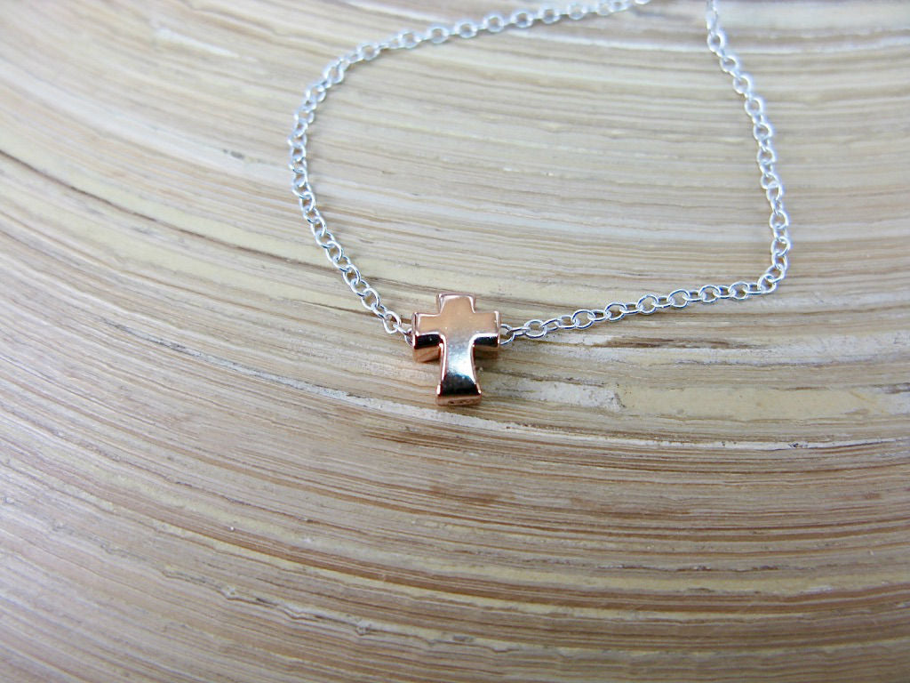 Cross Gold Plated 925 Sterling Silver Pendant Chain Necklace