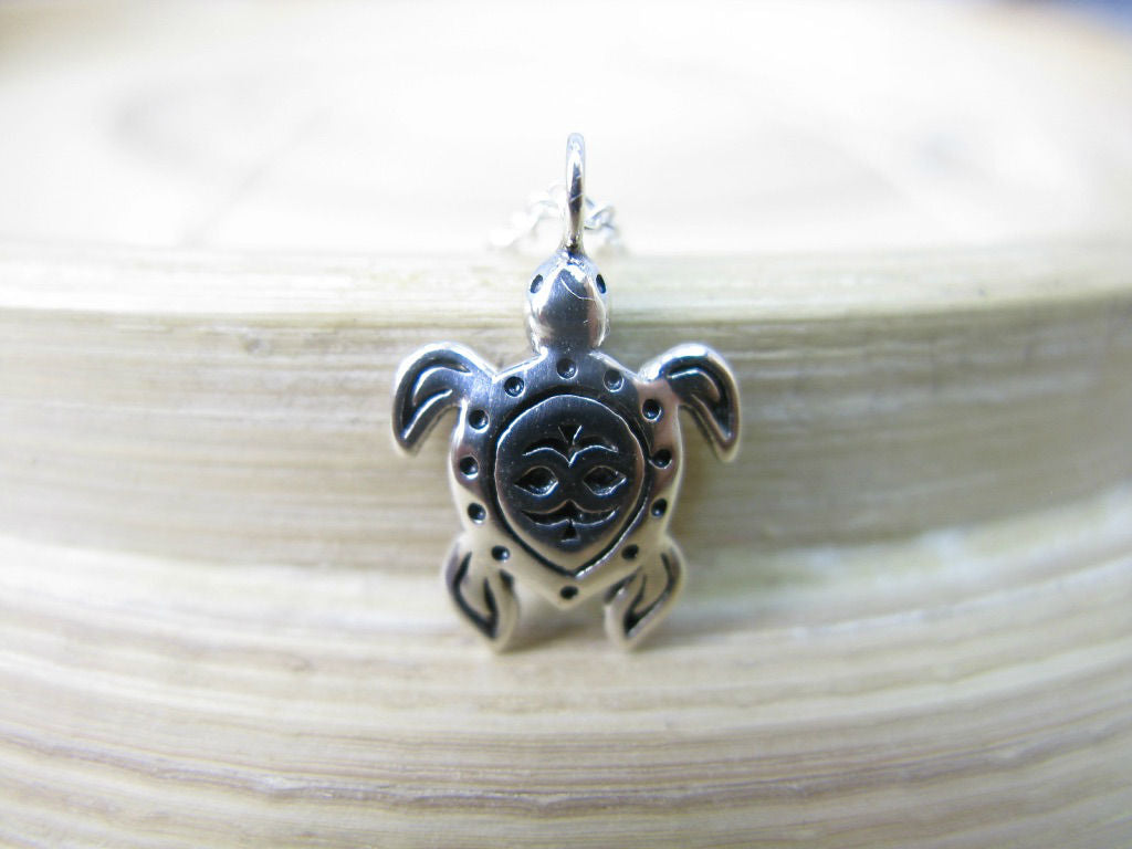 Turtle Pendant Chain Necklace in 925 Sterling Silver
