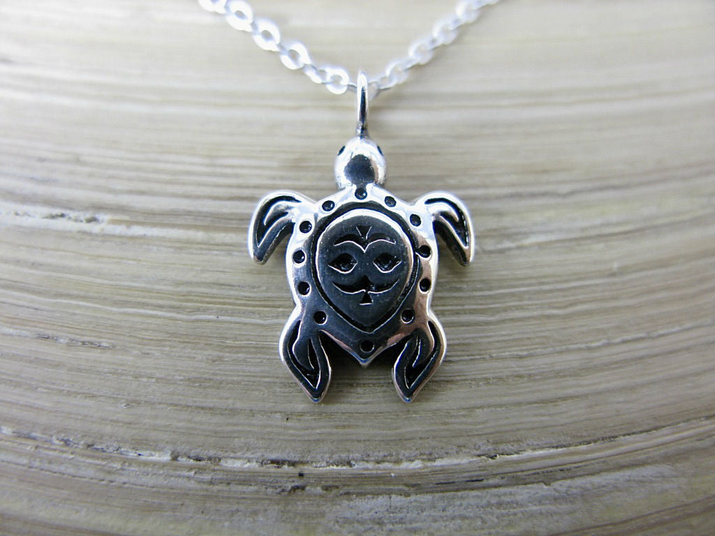 Turtle Pendant Chain Necklace in 925 Sterling Silver