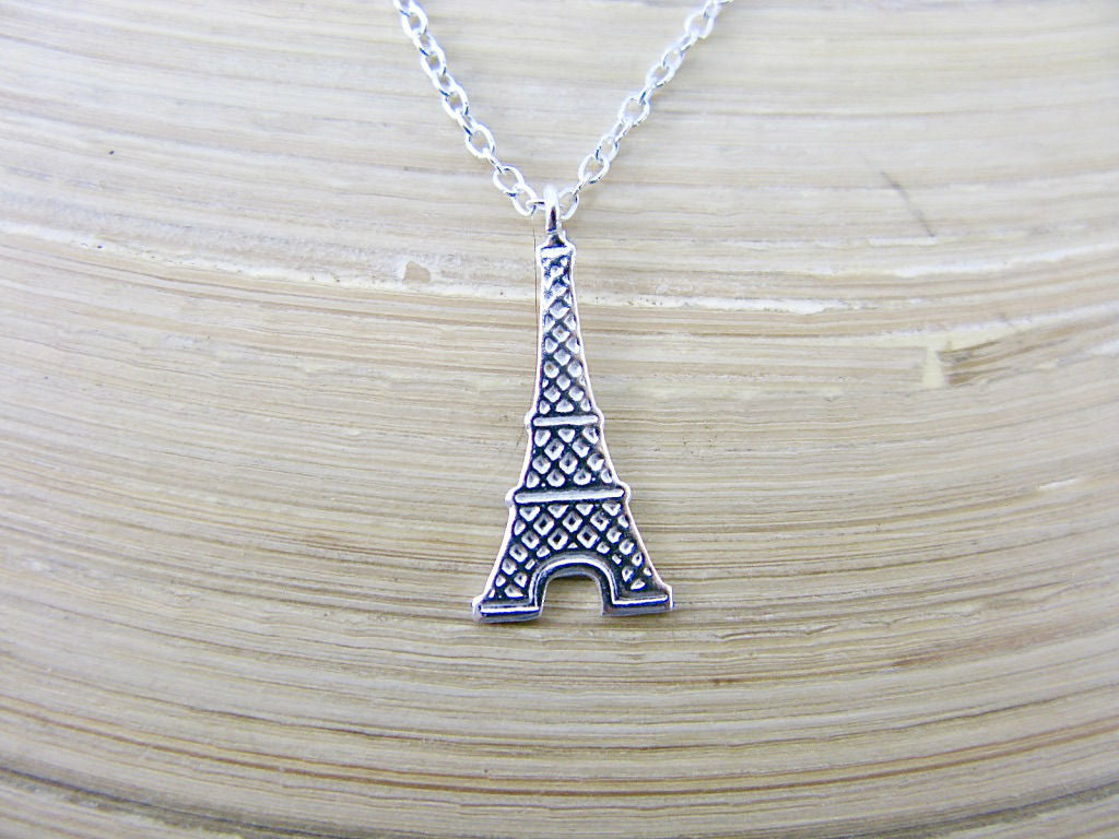 Eiffel Tower 925 Sterling Silver Pendant Chain Necklace
