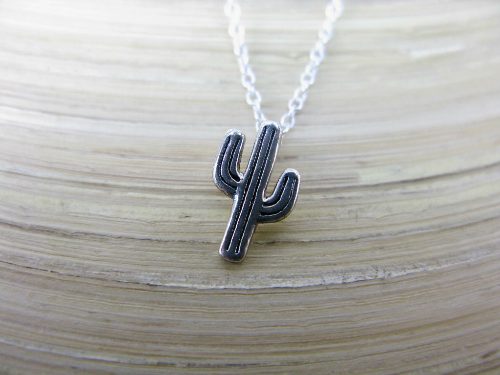 Cactus 925 Sterling Silver Pendant Chain Necklace