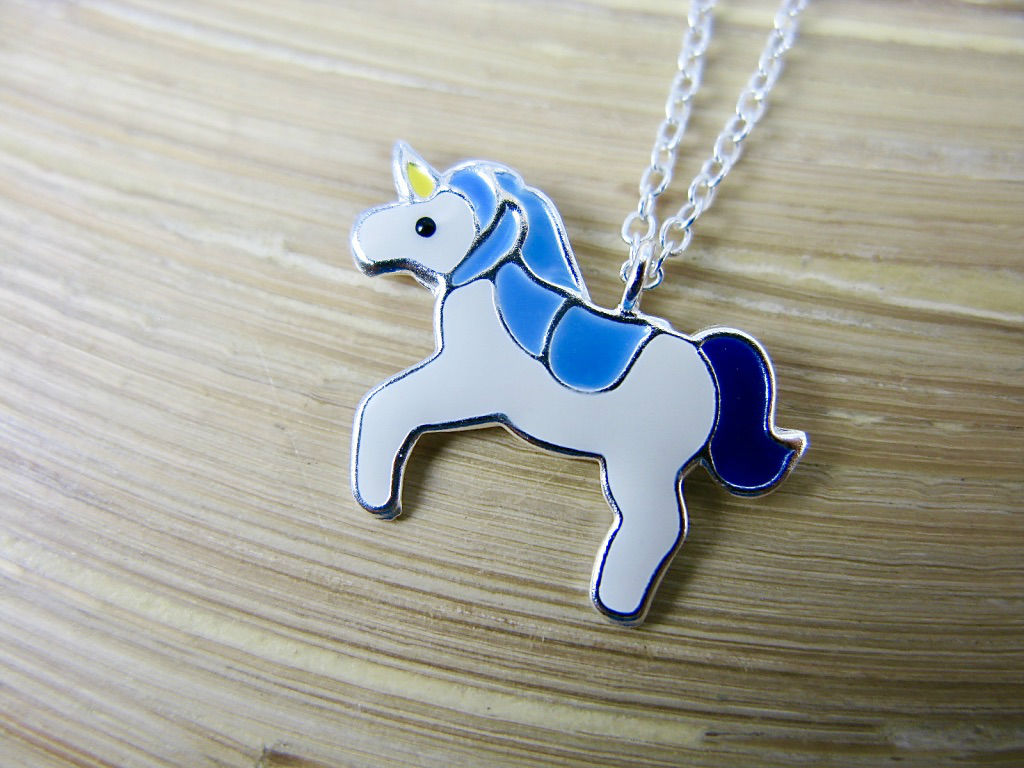 Unicorn 925 Sterling Silver Pendant Chain Necklace