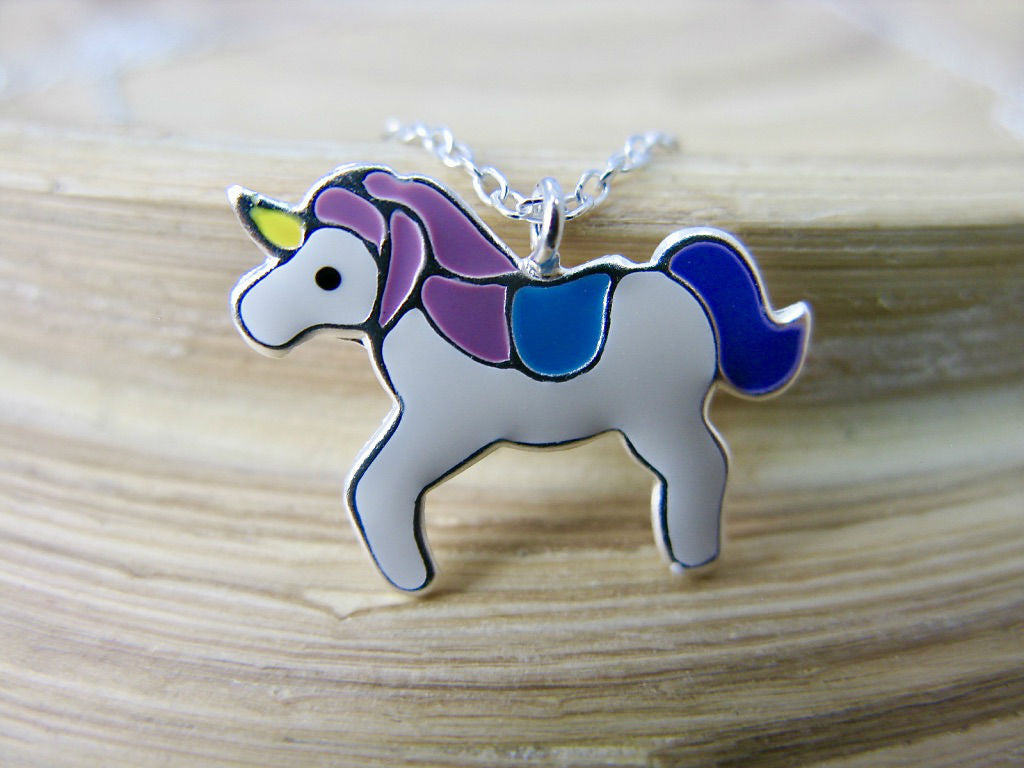 Unicorn 925 Sterling Silver Pendant Chain Necklace