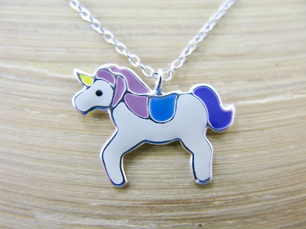 Unicorn 925 Sterling Silver Pendant Chain Necklace