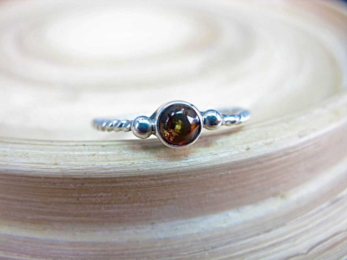 Round Smoky Quartz 925 Sterling Silver Ring