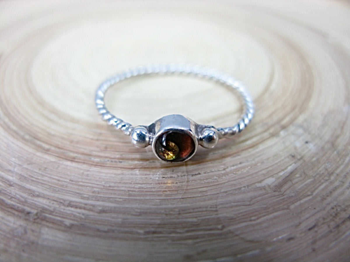 Round Smoky Quartz 925 Sterling Silver Ring