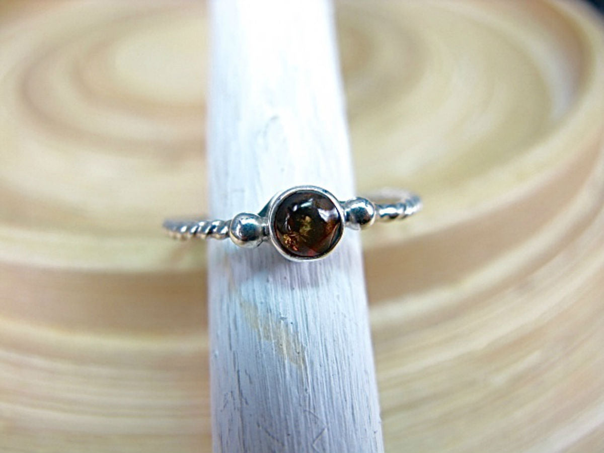 Round Smoky Quartz 925 Sterling Silver Ring