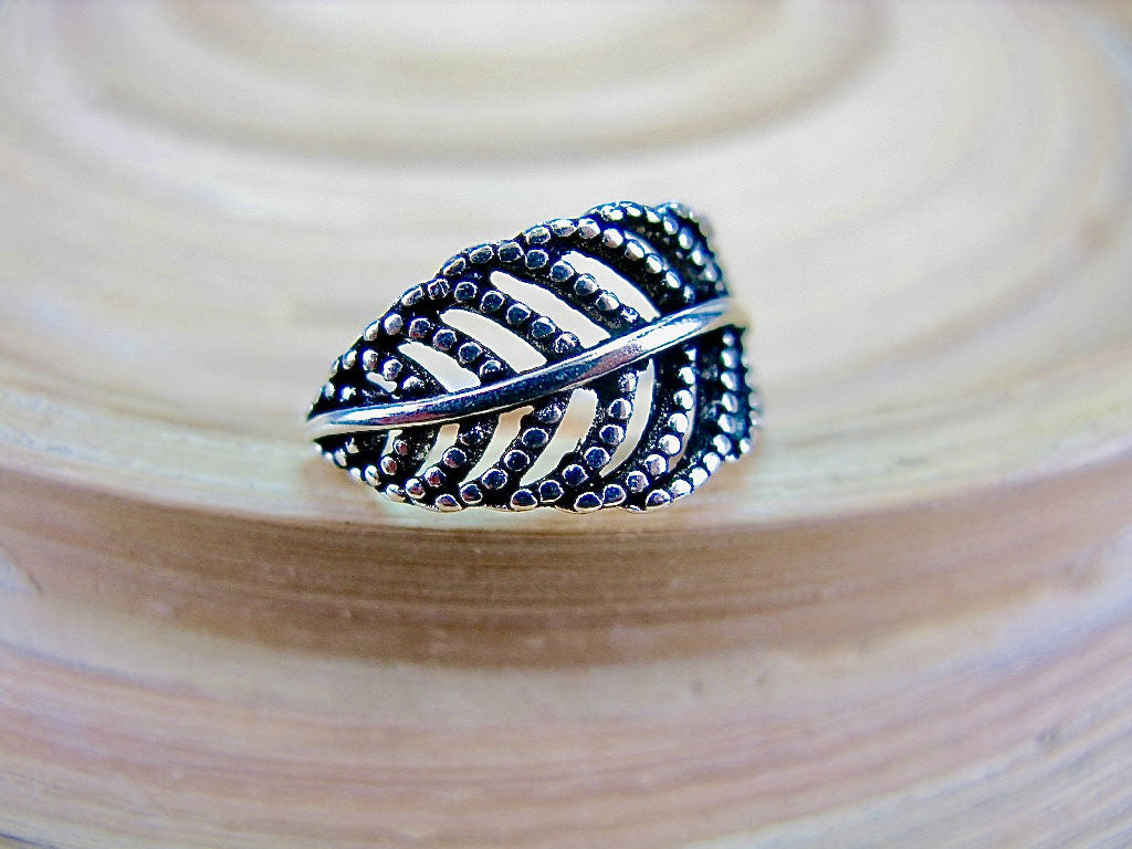 Leaf Oxidized Ring in 925 Sterling Silver