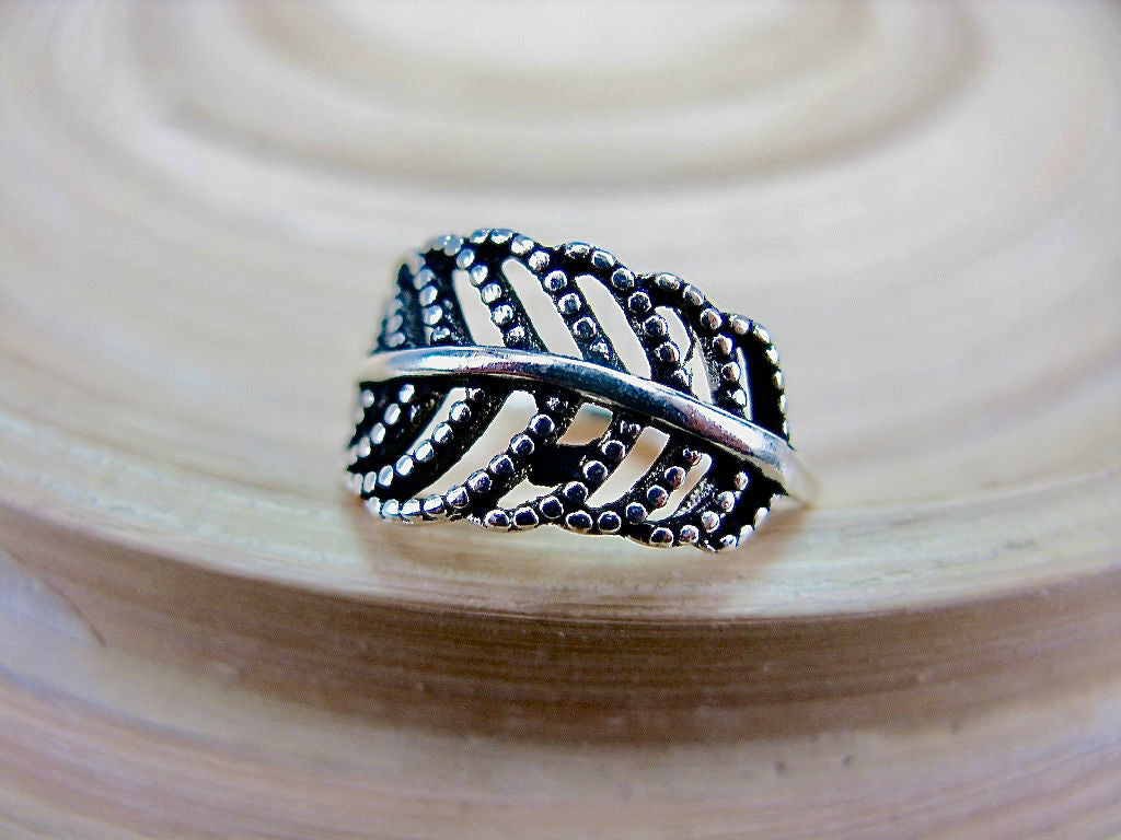 Leaf Oxidized Ring in 925 Sterling Silver