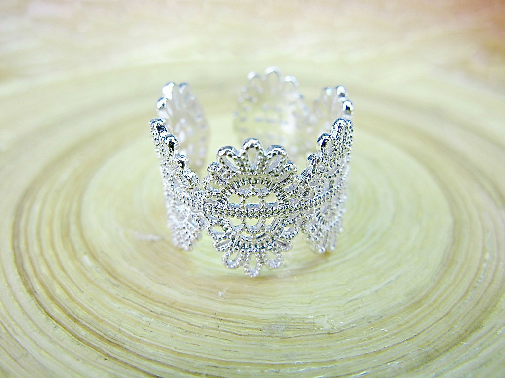 Crown Filigree Eternity Ring 925 Sterling Silver