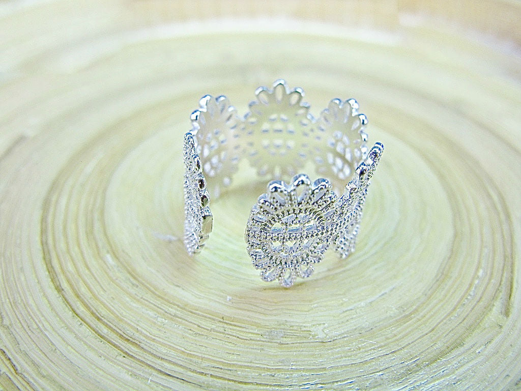 Crown Filigree Eternity Ring 925 Sterling Silver