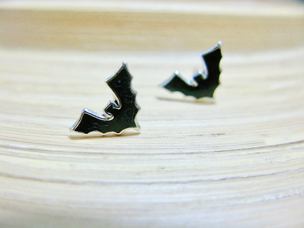 Bat 925 Sterling Silver Stud Earrings
