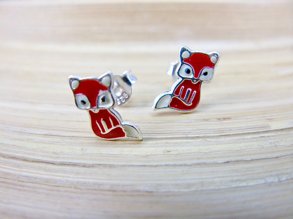 Fox 925 Sterling Silver Stud Earrings