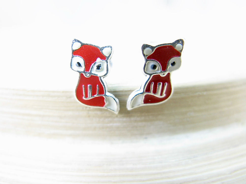 Fox 925 Sterling Silver Stud Earrings