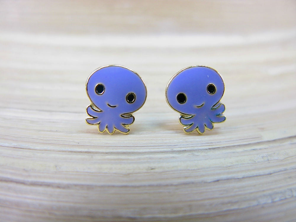 Octopus 925 Sterling Silver Stud Earrings