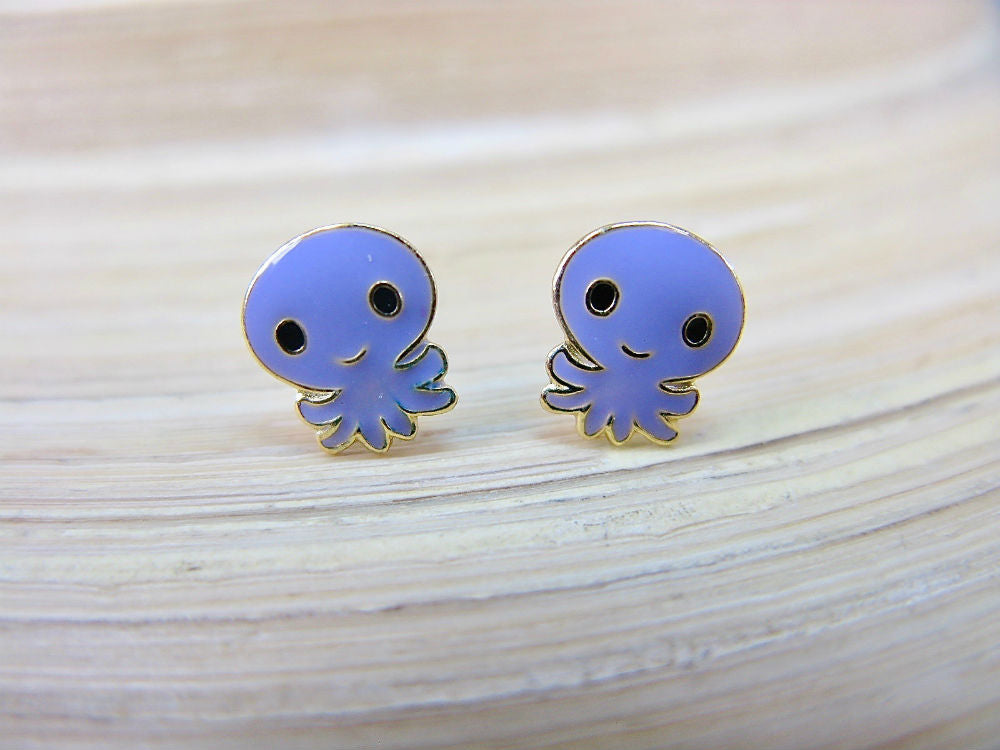 Octopus 925 Sterling Silver Stud Earrings