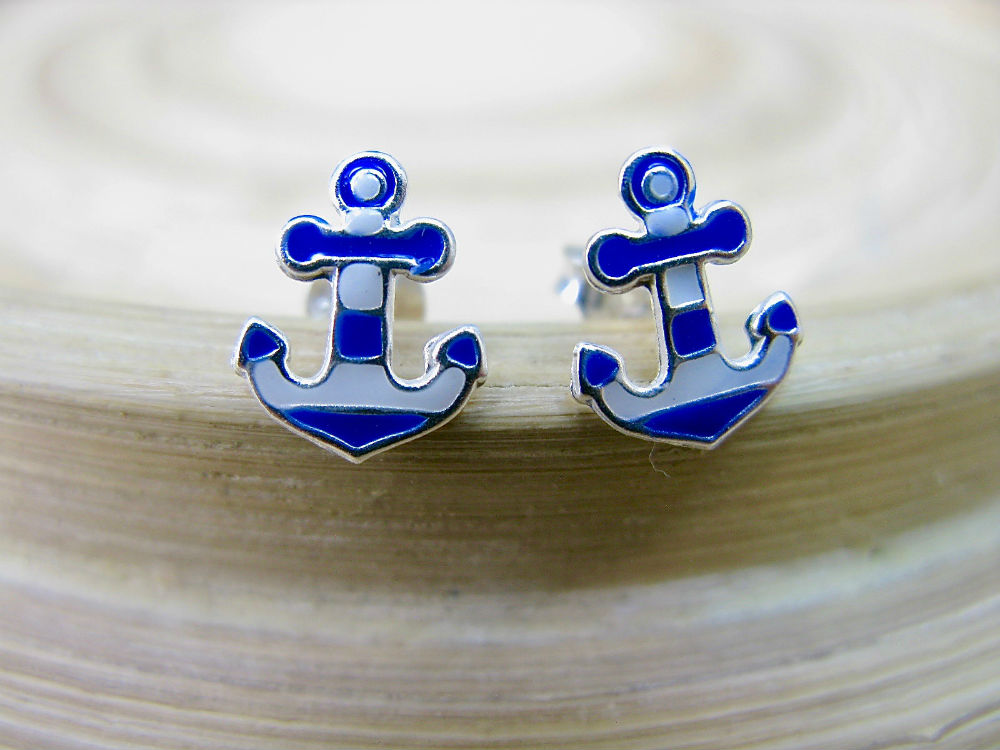 Anchor 925 Sterling Silver Earrings Stud