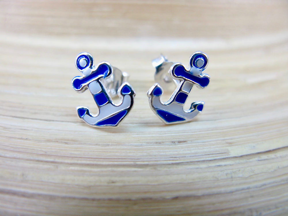 Anchor 925 Sterling Silver Earrings Stud