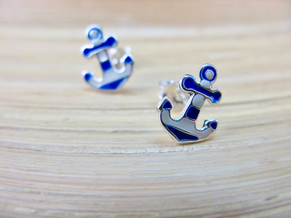 Anchor 925 Sterling Silver Earrings Stud