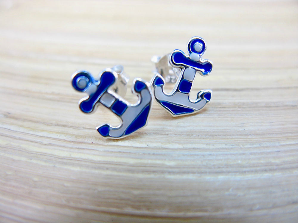 Anchor 925 Sterling Silver Earrings Stud