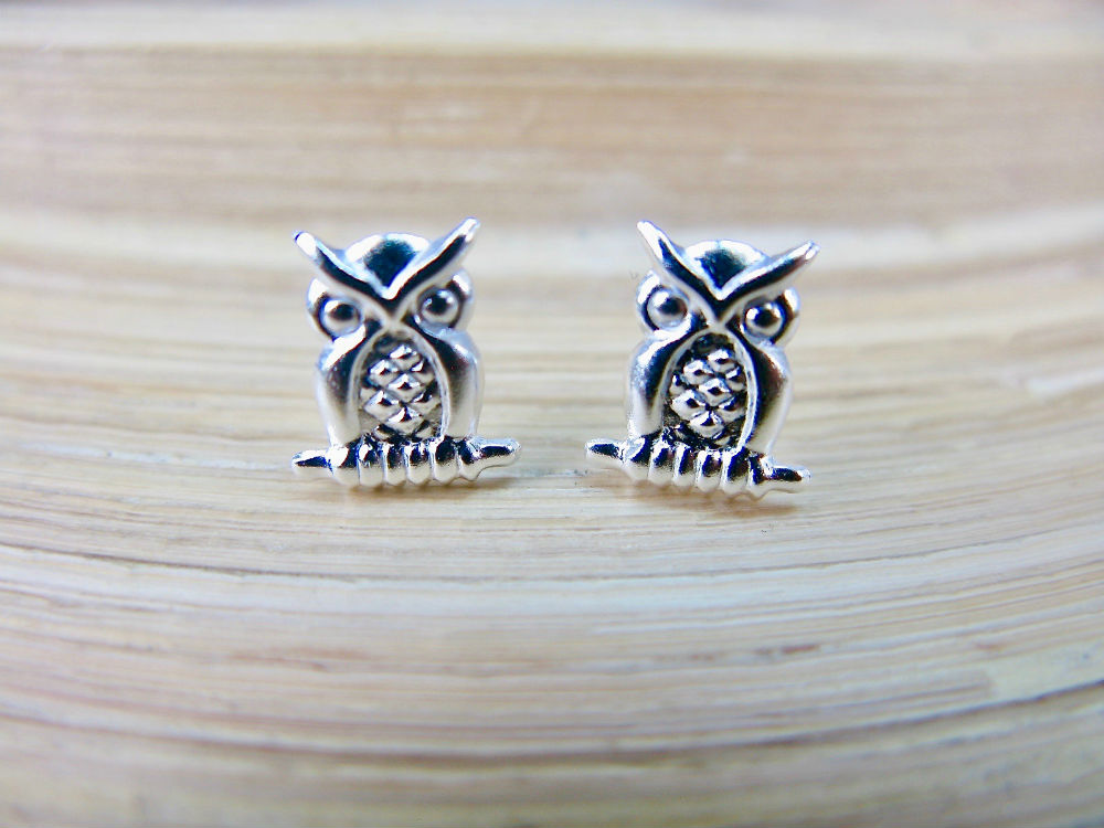 Owl 925 Sterling Silver Stud Earrings