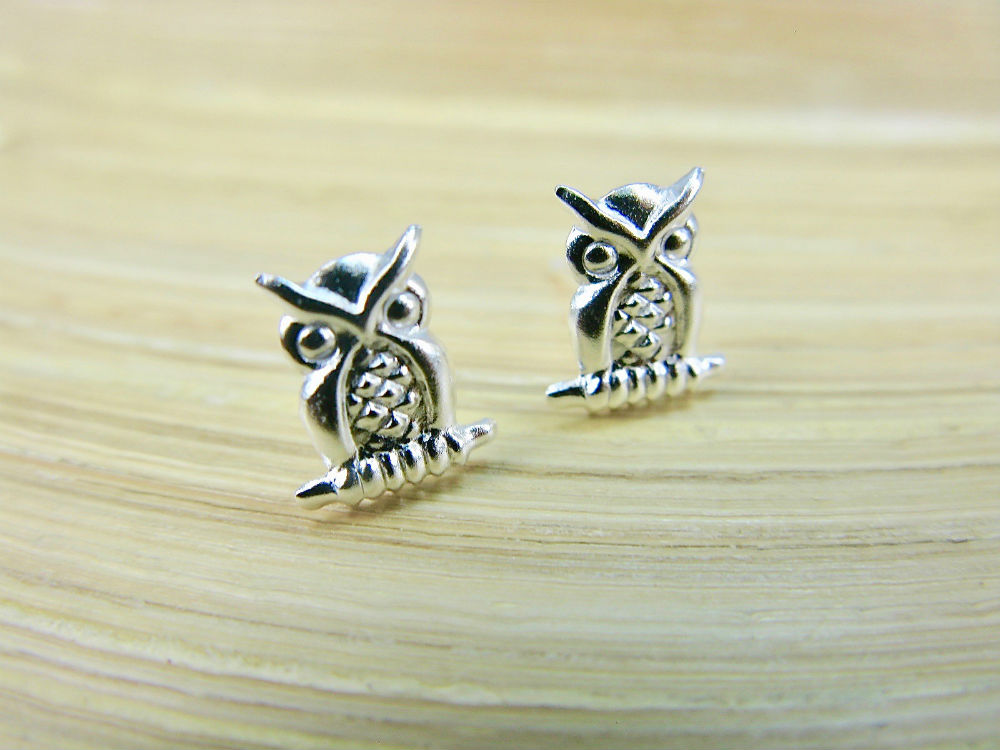 Owl 925 Sterling Silver Stud Earrings