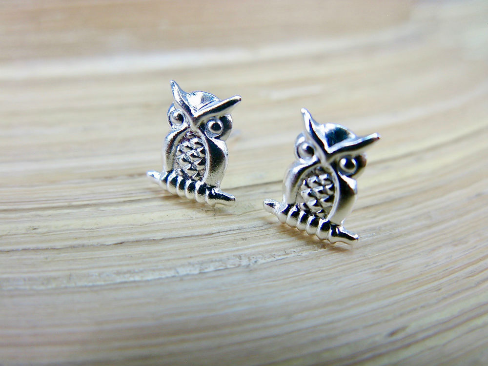 Owl 925 Sterling Silver Stud Earrings