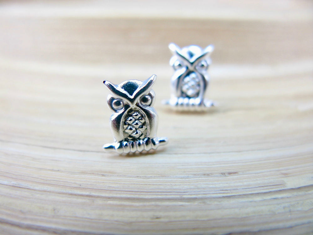 Owl 925 Sterling Silver Stud Earrings