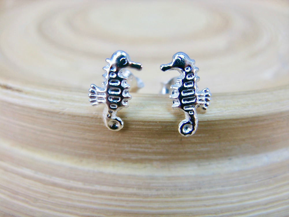Seahorse 925 Sterling Silver Stud Earrings