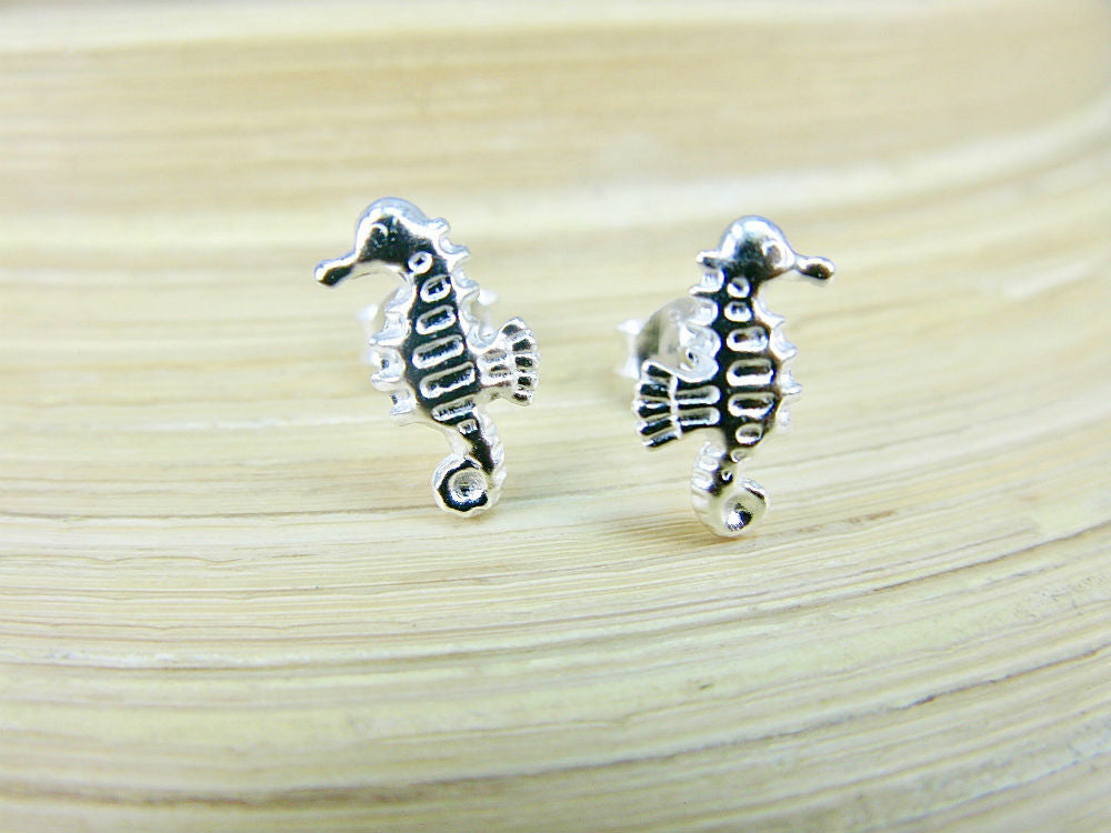 Seahorse 925 Sterling Silver Stud Earrings