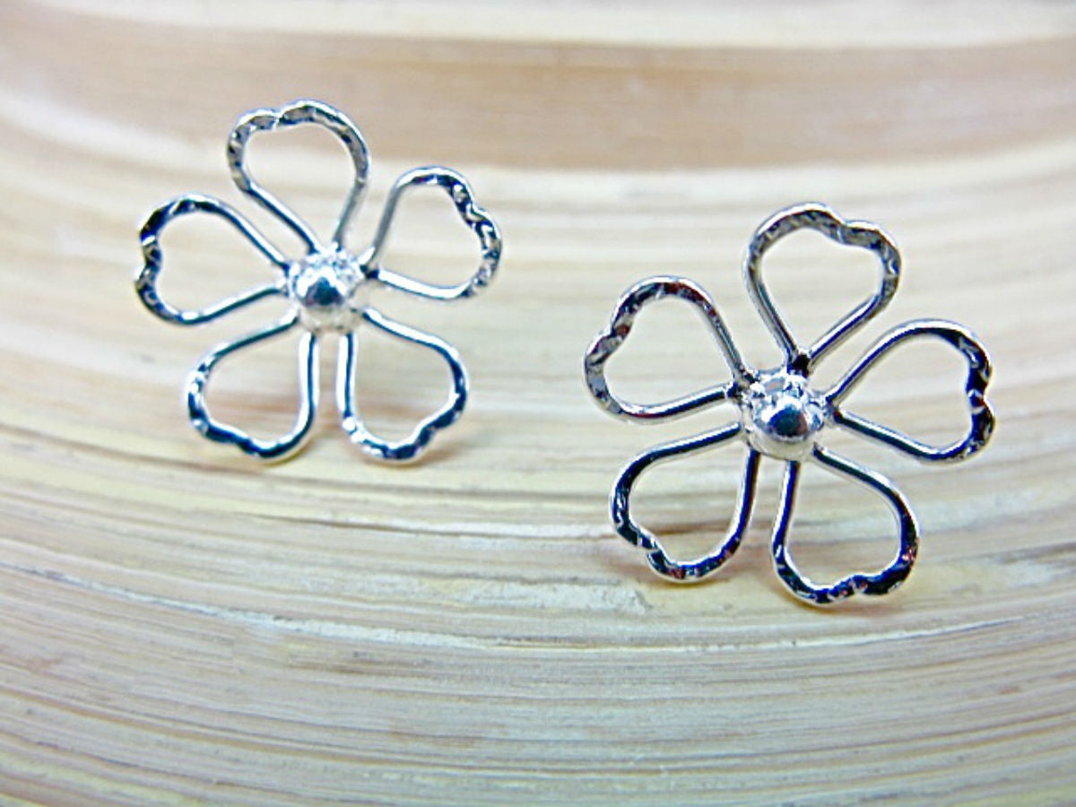 Flower Fiigree 925 Sterling Silver Stud Earrings