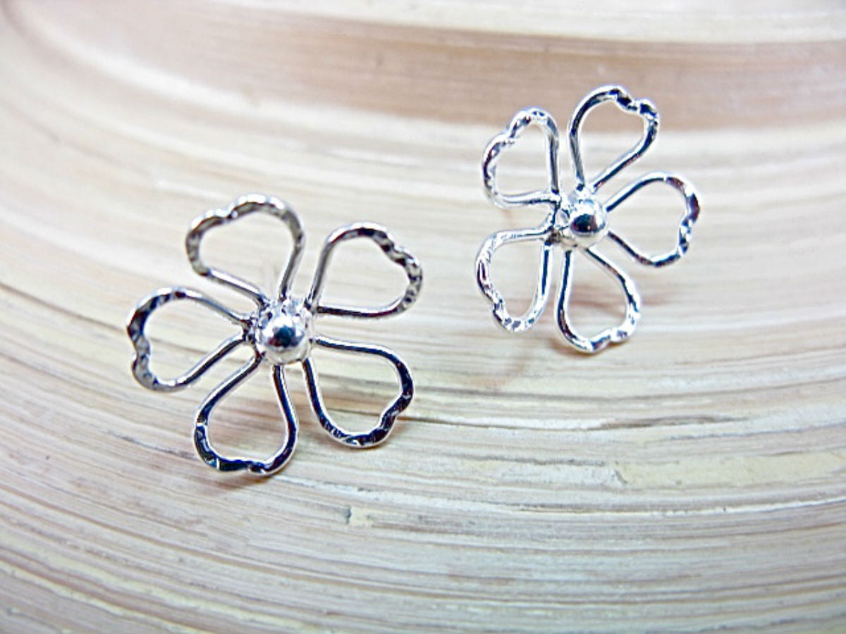 Flower Fiigree 925 Sterling Silver Stud Earrings